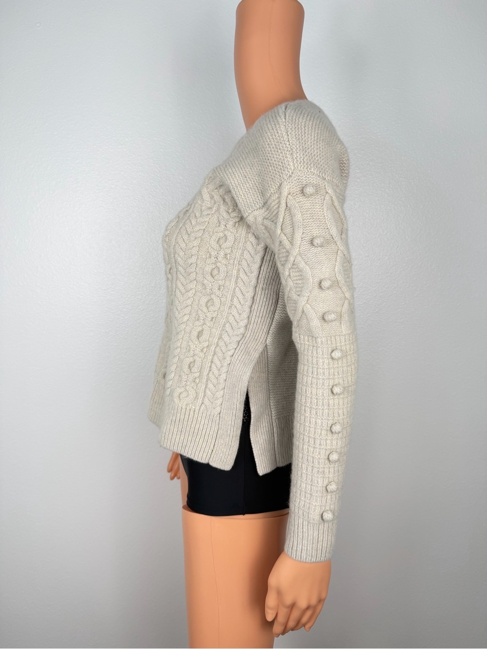 Madewell Womens Wool Open Side Bobble Pullover Sweater G9610 Cream - Picture 2 of 11